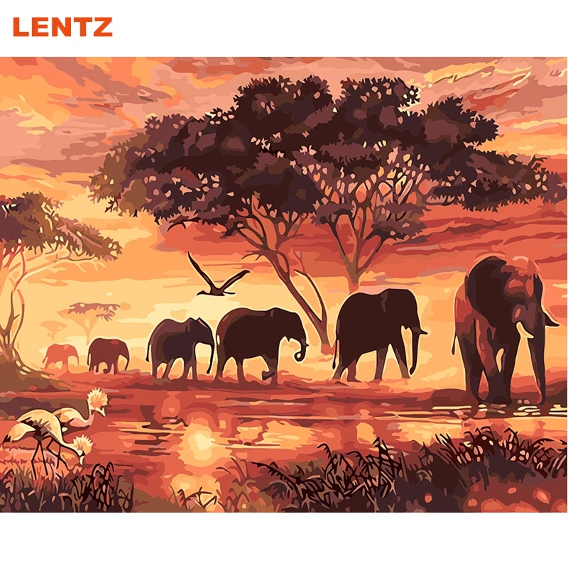 Elefanten Tier Diy Farbung Malen Nach Zahlen Acryl Bild Wand Kunst Wohnkultur Einzigartiges Geschenk Kunstwerk Anpassen Malerei Grosse Custom Painting Color Paintingpainting By Numbers Aliexpress