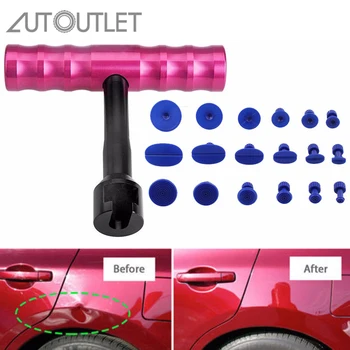 

AUTOUTLET 1 for T-Bar Car Body Panel Paintless Dent Removal Repair Lifter Tool With 18Pcs Puller Tabs emoval Hand Tool For Car