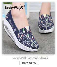 BeckyWalk/Весенняя женская обувь на платформе с толстой подошвой; повседневная женская обувь из парусины спортивная обувь сезон: весна-лето Для женщин слипоны Туфли без каблуков на толстой подошве WSH2930