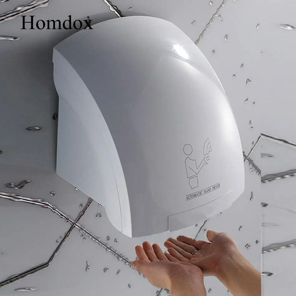 

Homdox 110V-250V Automatic Infared Sensor Hand Dryer Warm Air Wall Mounted 110V US Plug for Bathroom Washroom Toilet