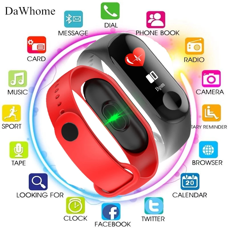 

Sports Global Version Smart Tracker Wristwatch Push Message Heart Rate Tracker Russian English Spanish Menu for Android iOS