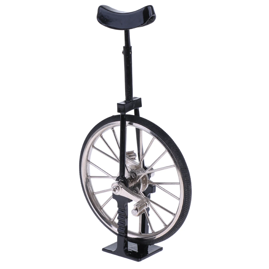1:10 Minature Alloy Diecast Model Hobby Collection Unicycle Bike Cycle Bicycle Model w/ Stand Replica Kids Pretend Play Toy Gift
