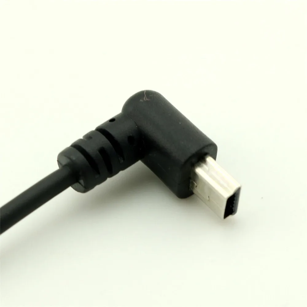 1 шт. Спиральный USB 2,0 A штекер для мини-usb 5-контактный штекер Угловой Кабель-адаптер 5 футов