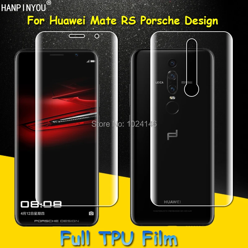 

Front/Back Full Coverage Clear Soft TPU Film Screen Protector For Huawei Mate RS Porsche Cover Curved Parts (Not Tempered Glass)