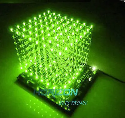 

3D LightSquared DIY Kit 8x8x8 3mm LED Green Ray LED