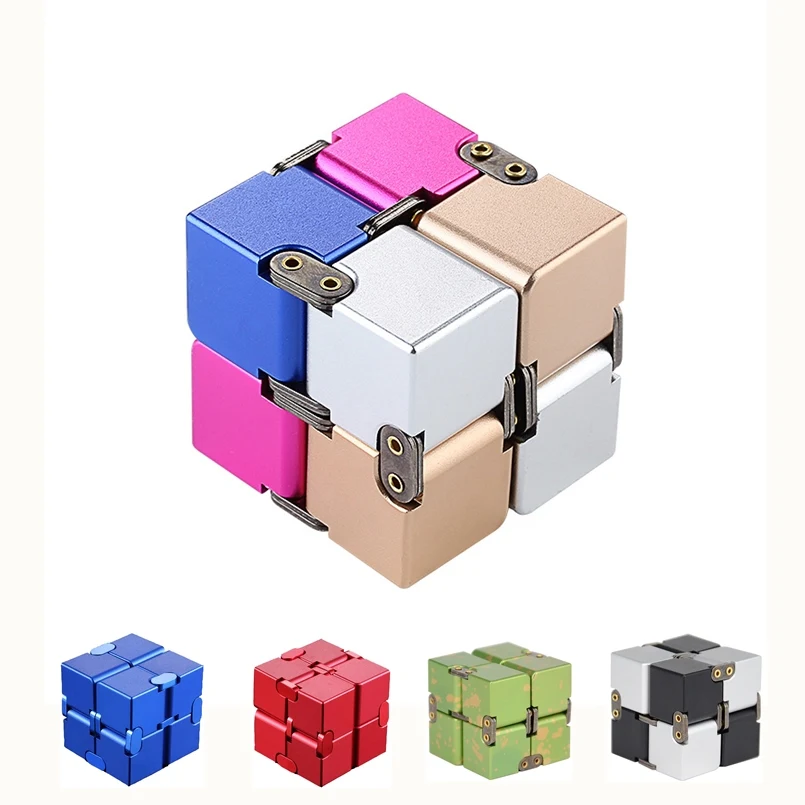 

Aluminum Alloy Magical Infinity Cubeb Creative Fidget Toys Infinite Flip Decompression Cubes for Stress Relief