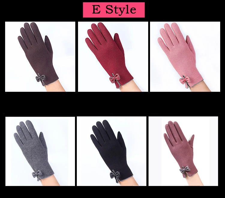 YRRETY, женские кашемировые перчатки для улицы, Осень-зима, женские теплые перевернутые рукавицы, хлопковые перчатки на запястье, однотонные женские шерстяные перчатки