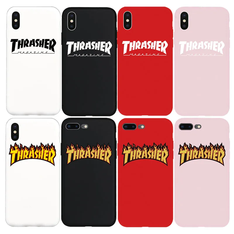 

Fire Word Skateboard Logo Brand New Soft Case for iPhone 7 7Plus 8 8Plus 6 6s Plus X Xs Max XR 5s Phone Cover TPU Silicone Cases