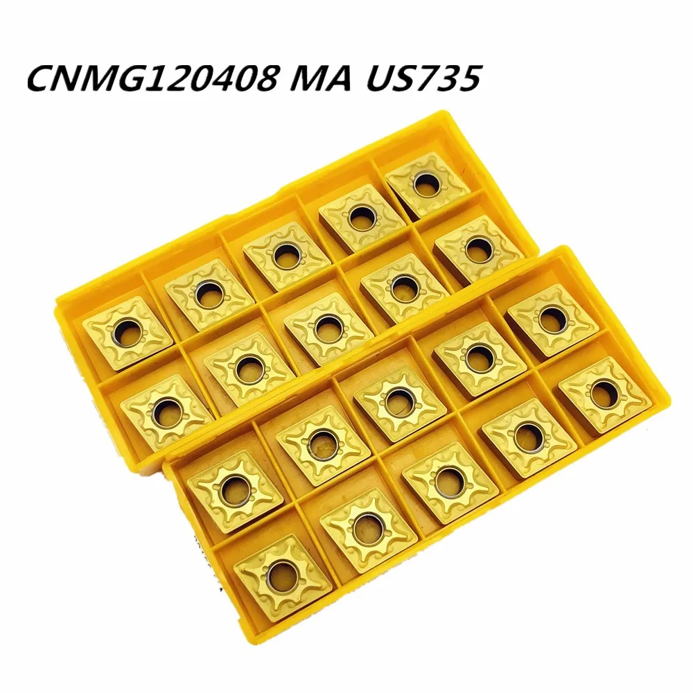 

50PCS Carbide insert CNMG120408 MA US735 metal turning tool external turning tool carbide cutting machine lathe turning tool