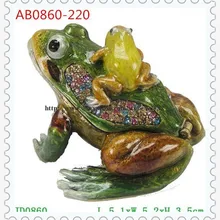 Подарки ручной работы лягушка шкатулка лягушка кольцо коробка миниатюрный лягушка ювелирное шкатулка с инкрустацией кристалл, pill box