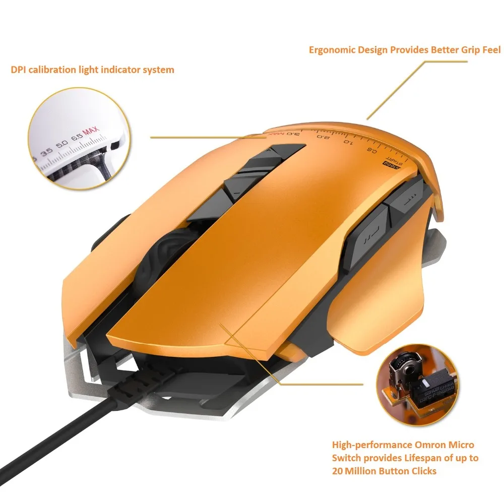 Оптическая USB Проводная игровая мышь Pro с 4 регулируемыми уровнями RGB светодиодный