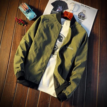 

2017 Fashion Thin Slim Jacket banana Print Solid Long Sleeve Zipper Windbreaker Jacket Men Clothes SIZE M-4XL Bomber Jacket Men