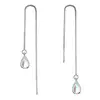 Pendientes de gota de agua con borla larga por caída para mujer, aretes de Plata de Ley 925, joyería Brincos SAE486 ► Foto 1/5
