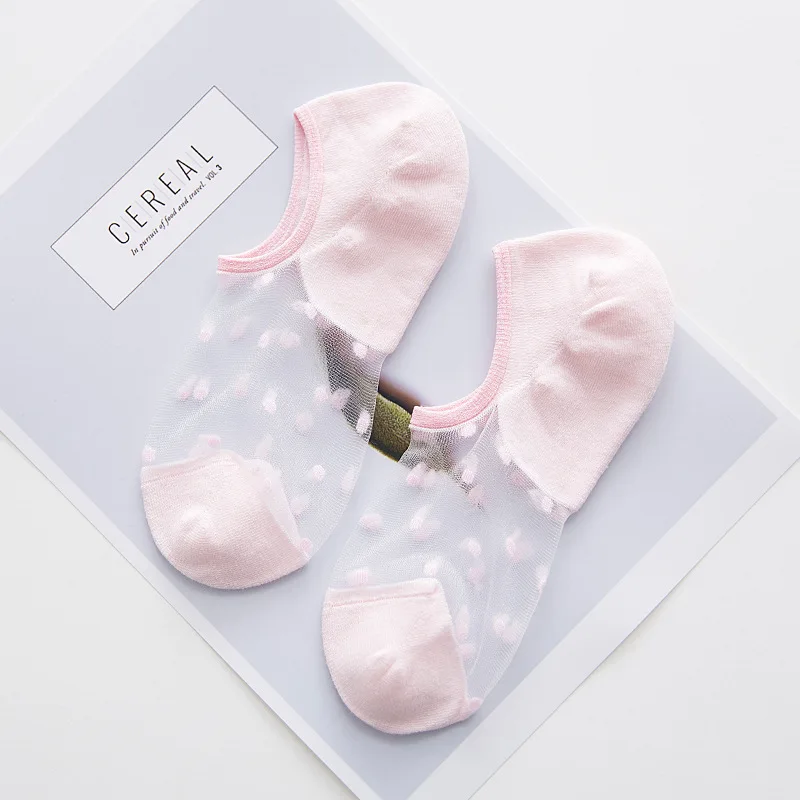 5 пар/набор Для женщин носки для детей милые носки пикантные однотонные тонкий конфетных цветов с украшением в виде кристаллов шелковые носки летние дышащие прочные Модные женские носки - Цвет: A pink