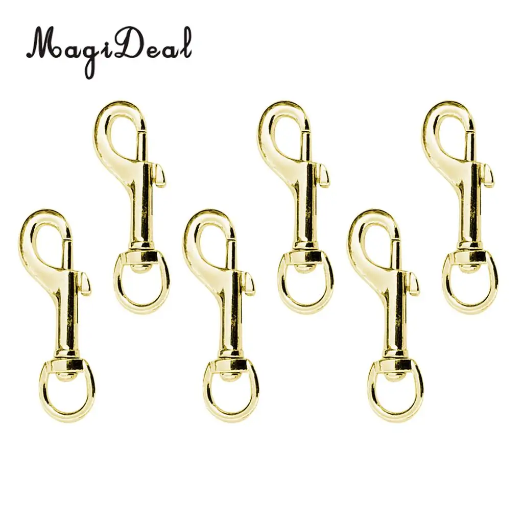 6 Pack 78mm Heavy Duty Zinc Alloy Bolt Snap Hook Swivel Trigger Hook for Dog Lead Leather Craft Outdoor Activities- Gold/Silver