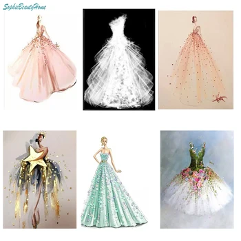 

Sophie Beauty Home 5D Diamond Colorful Wedding Series Resin Cross Stitch 3D Crystal Full Decoration Diy Painting Mosaic Pattern