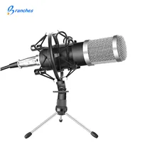 Kit profesional de micrófono para ordenador, set de micrófono con condensador, tapa de espuma, soporte antigolpes y cable como BM-800