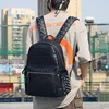 Fashion rivets men backpack Large capacity Crocodile pattern man laptop backpack 15.6 Casual Travel bag pu leather Bagpack black 2