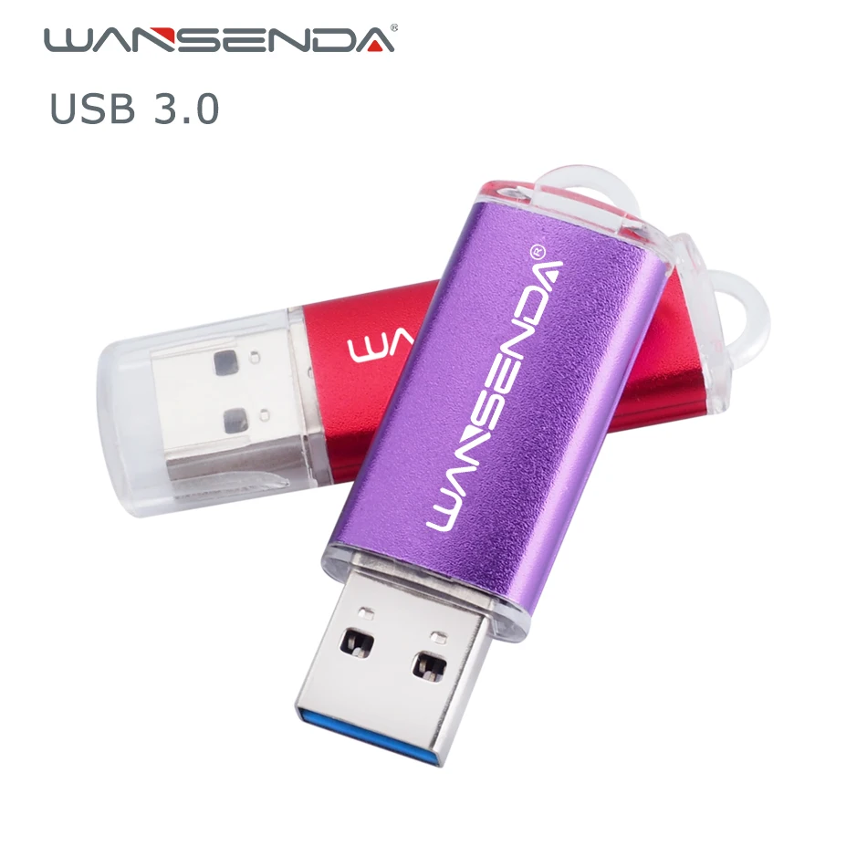 Wansenda USB 3,0 флэш накопители реального ёмкость металлический корпус флэш накопитель 4ГБ 8ГБ 16ГБ 32ГБ 64ГБ 128 ГБ оригинальный портативный флешки