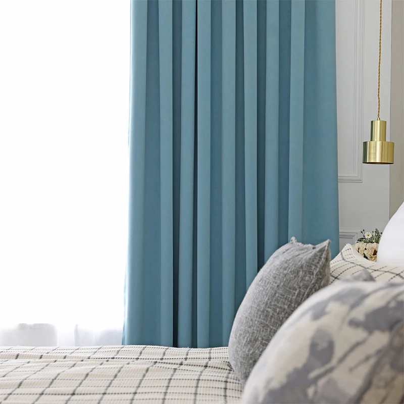 Baratos Cortinas opacas sólidas para sala de estar con sombreado alto cortinas gruesas para dormitorio cortinas modernas para cocina personalizadas
