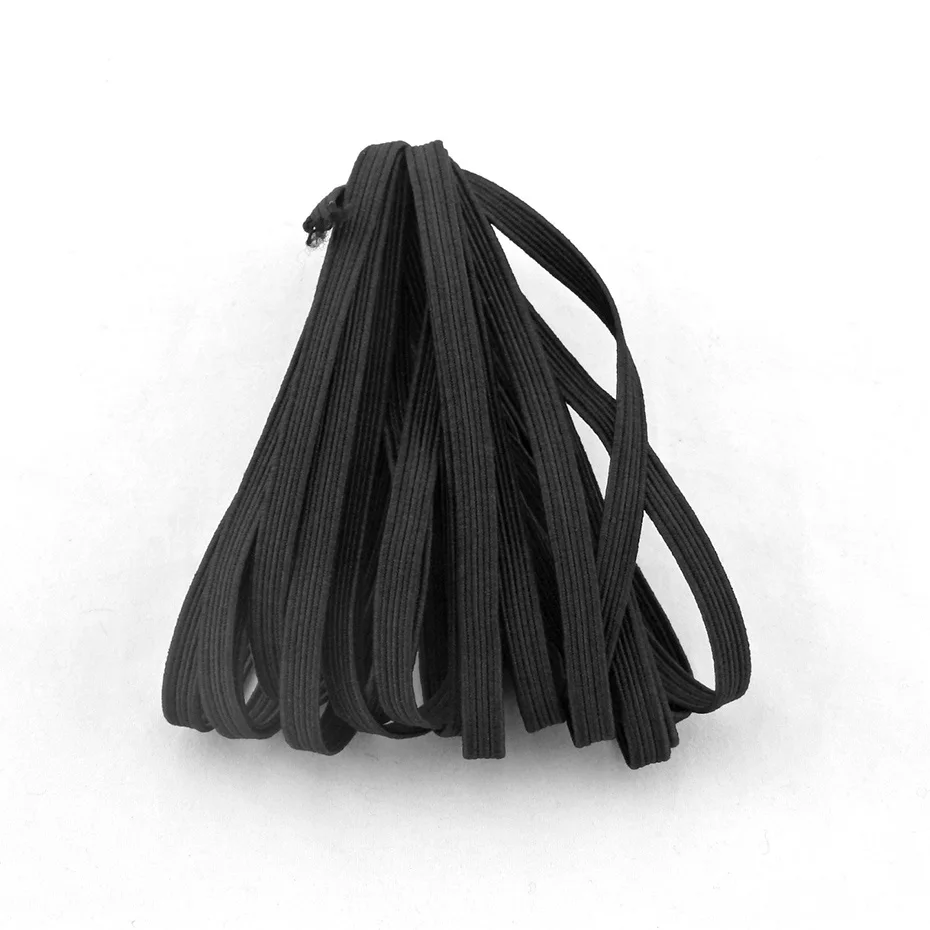 10 ярдов/20 ярдов 3 мм растягивающиеся эластичные ленты для шитья одежды белый черный резиновый ремешок DIY аксессуары для одежды - Цвет: Черный