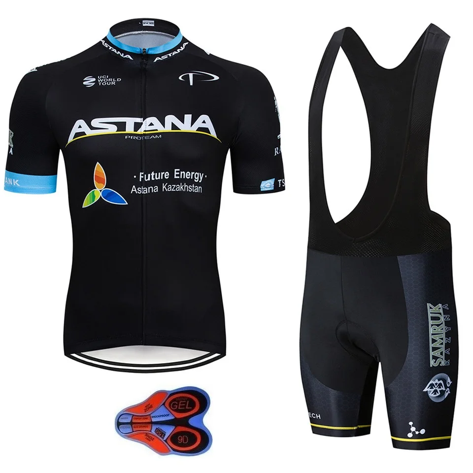 

NEW 2019 TEAM Astana Cycling JERSEY Bike Shorts set Quick Dry Ropa Ciclismo MTB Mens Breathable Bicycle clothing summer 9D GEL