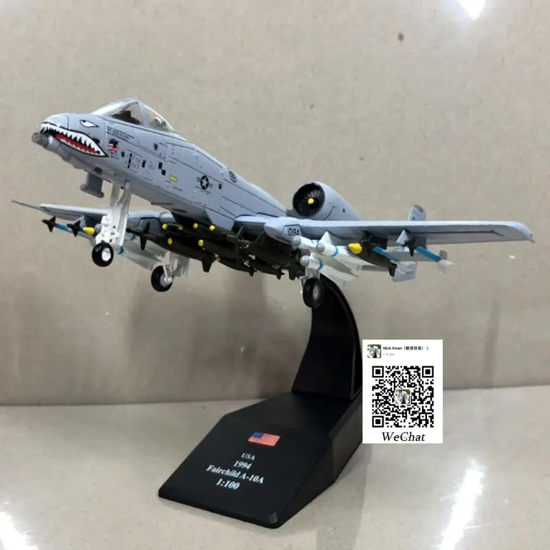 WLTK 1/100 масштаб A-10 Thunderbolt II Warthog Штурмовик 23-й TFW Летающие тигры литая под давлением металлическая модель истребителя игрушка для коллекции