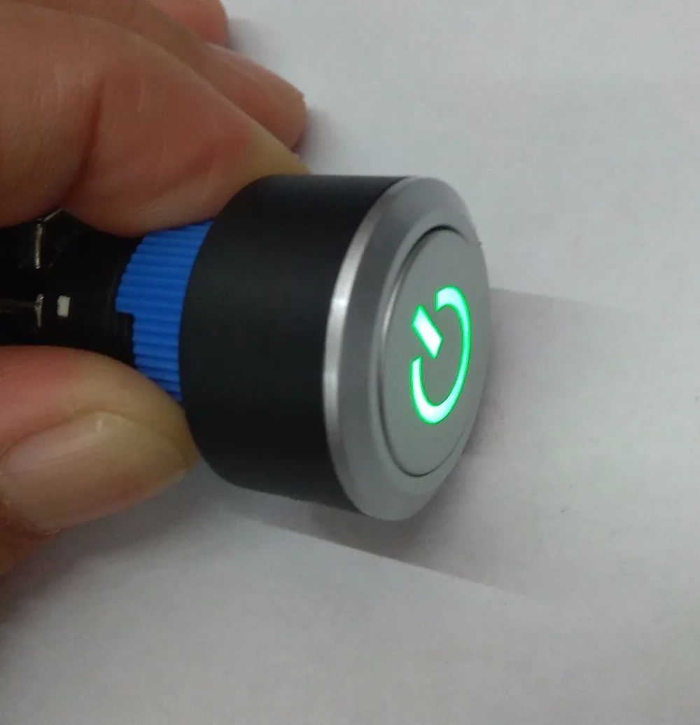 

22mm self locking and momentary switch 6V 12V 24V 230V Green, blue, red, white illuminated Plastic Power symbol Electric SWITCH