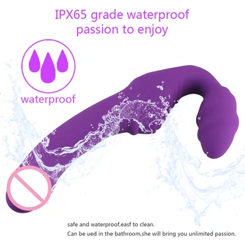 Dual motor Strapless Strap on Realistic Dildo Vibrator Massager Lesbian Both Head G-Spot Stimulate Clitoris Sex Toy for Couples 3