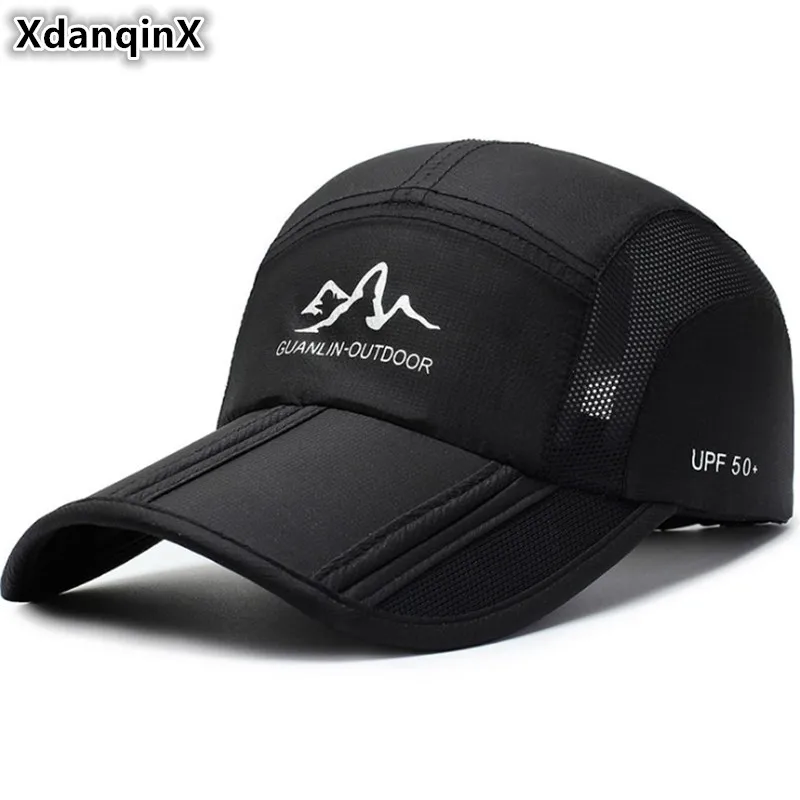 

XdanqinX 2019 Summer New Breathable Baseball Cap For Men Women Foldable Ventilated Women's Hat Snapback Cap Men's Fishing Cap