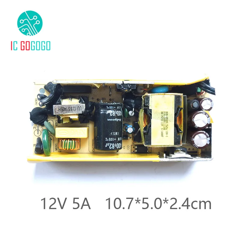 AC-DC 12V 5A переключение Питание печатная плата модуля DC Напряжение регулятор из-за цветопередачи монитора ЖК-дисплей 5000MA 110V 220V 50/60HZ импульсивный источник питания режим