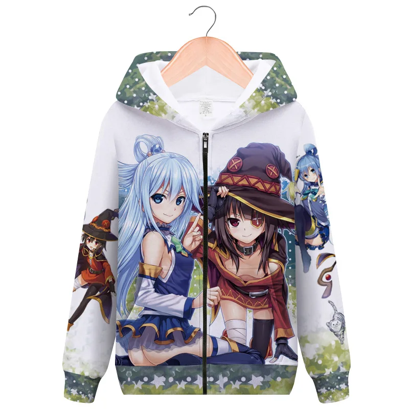 

KonoSuba God's Blessing On This Wonderful World Megumin Aqua Hooded Jacket Hoodie Cosplay Costume Sweatshirt Streetwear