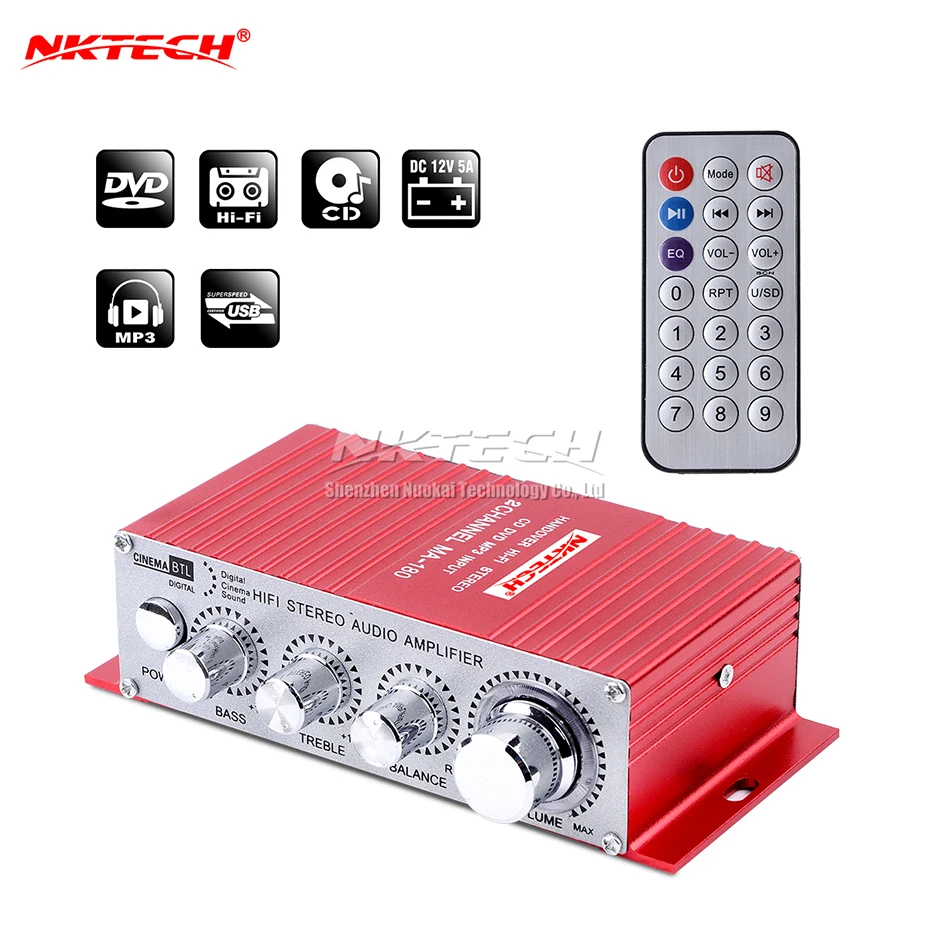 NKTECH MA 180 Car Digital Audio Player Car Power Amplifier