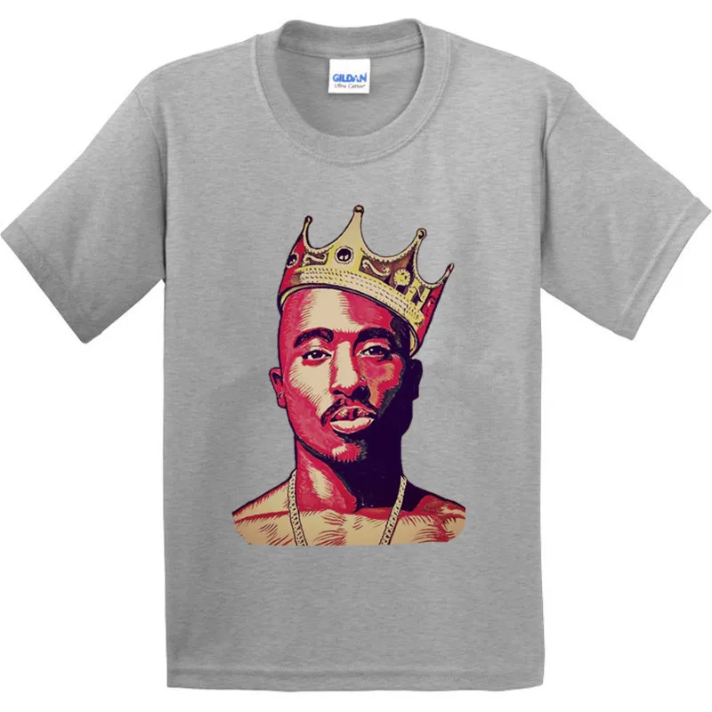 

Children 2PAC Hip Hop Swag King Design 100% Cotton Tupac Amaru Shakur T Shirt Boys/Girls Rock Tops Kids Cool T-Shirt, GKT007