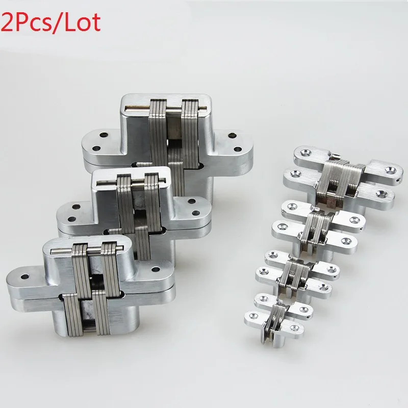 

2Pcs/Lot 28*118mm Conceal Hinges For Folding Sliding Door Mortise 180 Degree Turning Concealed Cross Hinge