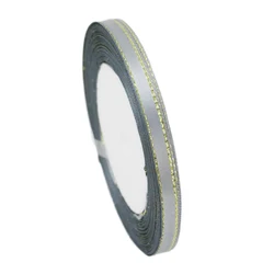 Luxurious Gold Edge Satin Ribbon - High - Quality Gift Packaging, Multiple Widths Available - 6mm (Grey)