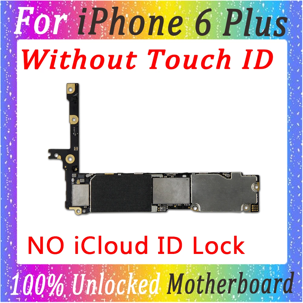 

64GB original motherboard for iphone 6 plus 6P 5.5inch without Touch ID Factory unlock main board without fingprint IOS MB plate