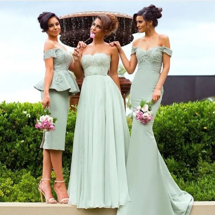 Pale Green Bridesmaid Dresses