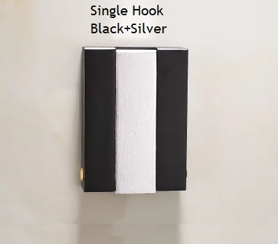 Premintehdw одноцветное алюминиевое настенное крепление, скрытое складное пальто, крючок для одежды, крючки для халатов, черный, золотой, серебряный, один 4, 6 крючков - Цвет: Black Silver Single