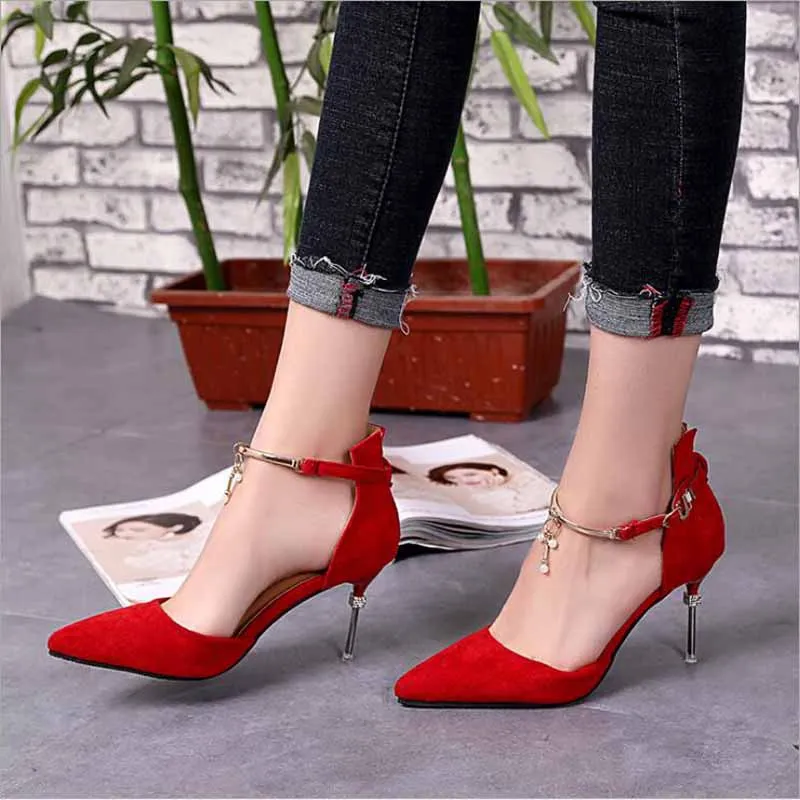 

Summer Women Shoes Pointed Toe Pumps Dress Shoes High Heels Boat Shoes Wedding Shoes tenis feminino Side with