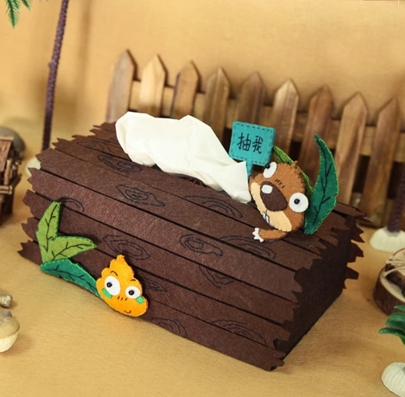 

Tissue Box Creative Felt DIY Paper Towel Box Environmental Felt Applique Ornament Kit Suitable For Living Room Kitchen & Bedroom