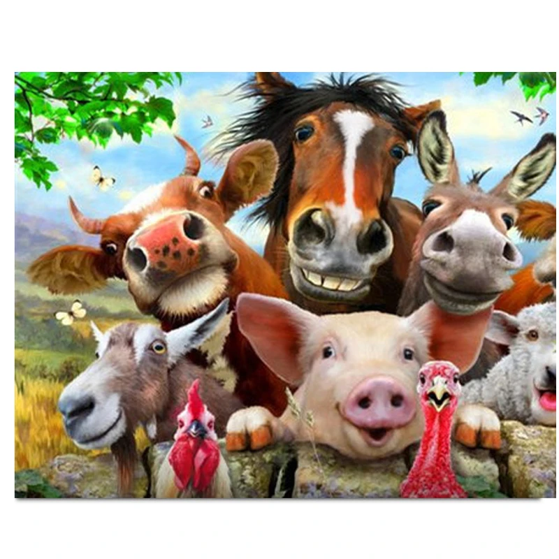 Full square round diamond painting sale diy 5d diamond embroidery farm