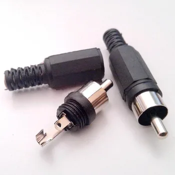 

100pcs Audio Cable Connector Terminal RCA Connector Plug Welded Jack Lotus Male
