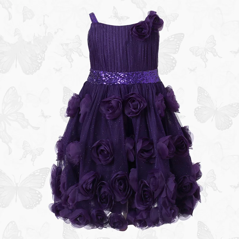 W.L.Monsoon brand Children's clothing Girls dress Children's suspender dress purple Pleated Princess dress W.L.Monsoon brand Children's clothing Girls dress Children's suspender dress purple Pleated Princess dress