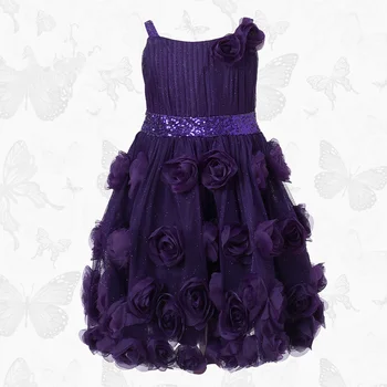 

W.L.Monsoon brand Children's clothing Girls dress Children's suspender dress purple Pleated Princess dress