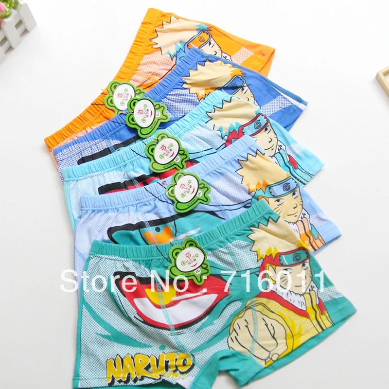 100 cotton boys shorts panties, boys' boxer shorts naruto underwear
