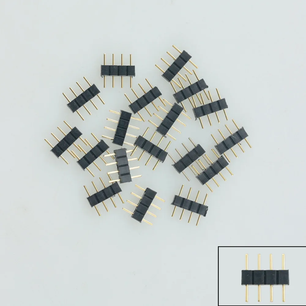 Двойной 4 контактный игольчатый Штекерный RGB разъем подходит для SMD 5050 3528