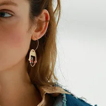 Необычные серьги-кольца для девушек с контурным лицом для женщин, новые серьги в виде лица, модные ювелирные изделия, Femme Bijoux Brincos