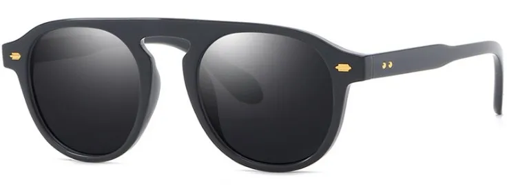 MIZHO четкое видение желтые солнцезащитные очки для ночного вождения Стиль Винтаж поляризованные солнцезащитные очки с защитой от ультрафиолета UV солнцезащитные очки Для женщин панк маленький Форма - Цвет линз: MPTYJ070 BLACK