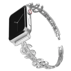 Доллар США модель для наручных часов Apple Watch iWatch 1/2/3/4 Нержавеющая сталь ремень Для женщин Алмазы для наручных часов Apple Watch, версии